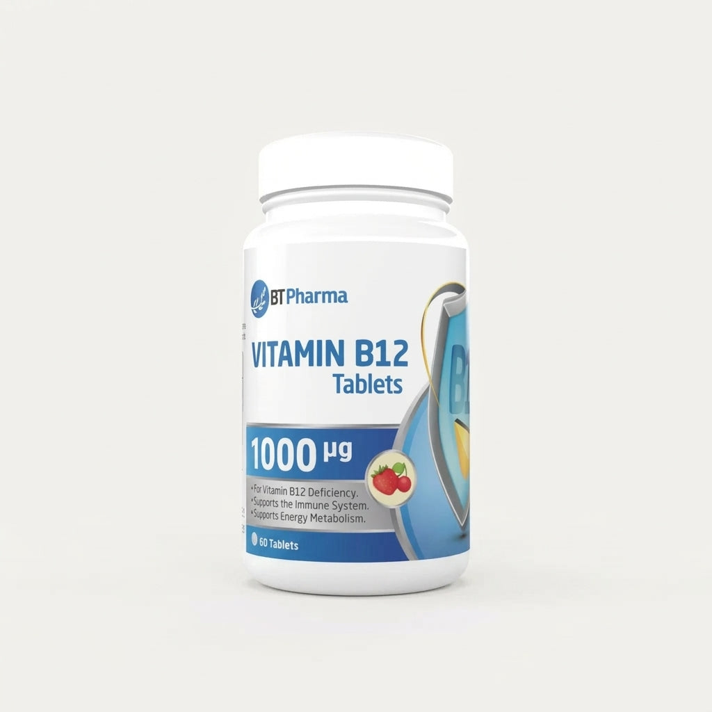 Vitamin B12 - فيتامين الأعصاب والطاقة ألف ميكروغرام (60 قرص)